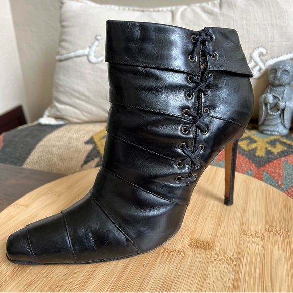 Manolo Blahnik M-Fertiti Fodera Leather Ankle Stiletto Boots EU40/US10 $1,298 - Picture 9 of 13